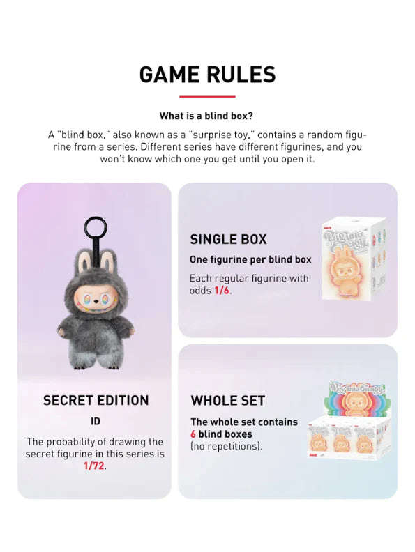 Pack Of 2 Set - Blind Box Labubu Plush – Limited-Edition Fuzzy Bunny‑Eared Monster - Big Into Energy Collection