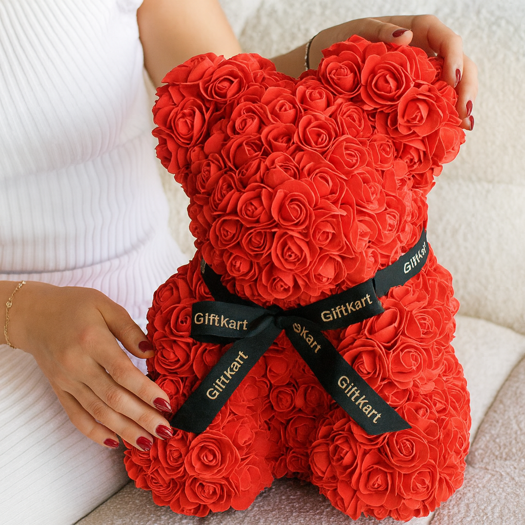 Red rose teddy bear 40cm with a deluxe box ❤️